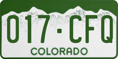 CO license plate 017CFQ