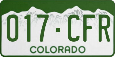 CO license plate 017CFR