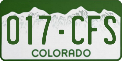 CO license plate 017CFS