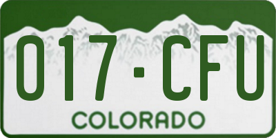 CO license plate 017CFU