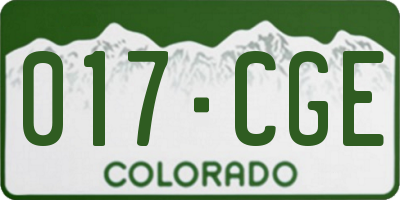 CO license plate 017CGE