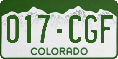 CO license plate 017CGF