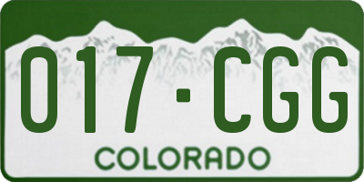 CO license plate 017CGG