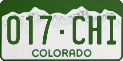 CO license plate 017CHI