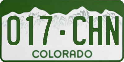 CO license plate 017CHN