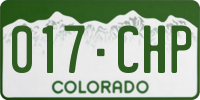 CO license plate 017CHP