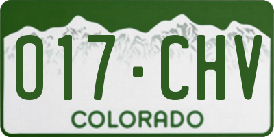 CO license plate 017CHV