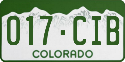 CO license plate 017CIB
