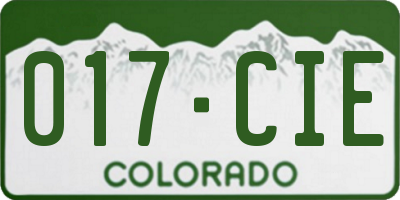 CO license plate 017CIE