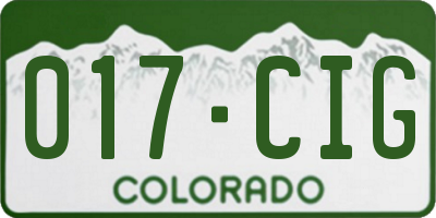 CO license plate 017CIG