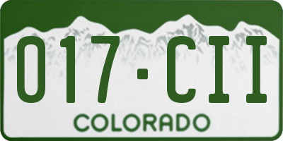 CO license plate 017CII