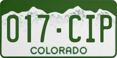 CO license plate 017CIP
