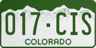 CO license plate 017CIS