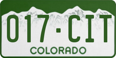 CO license plate 017CIT