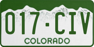 CO license plate 017CIV