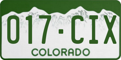 CO license plate 017CIX