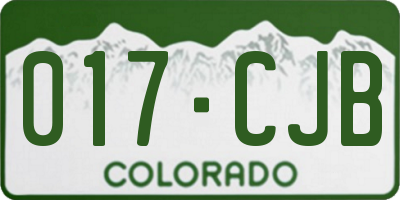CO license plate 017CJB