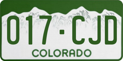 CO license plate 017CJD