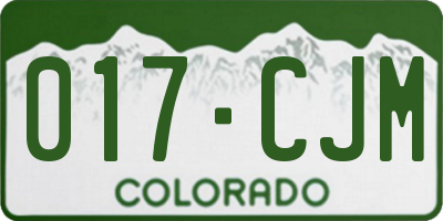CO license plate 017CJM