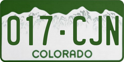 CO license plate 017CJN