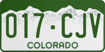 CO license plate 017CJV