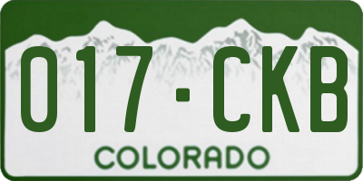 CO license plate 017CKB