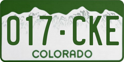 CO license plate 017CKE