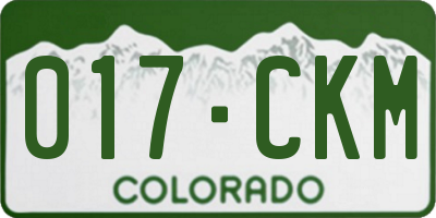 CO license plate 017CKM