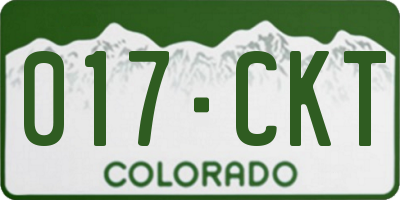 CO license plate 017CKT