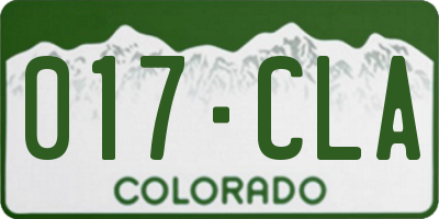 CO license plate 017CLA