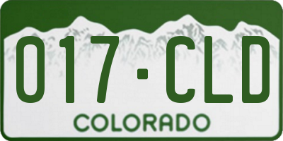 CO license plate 017CLD