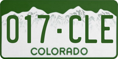 CO license plate 017CLE
