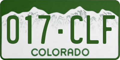 CO license plate 017CLF
