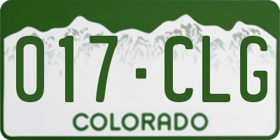 CO license plate 017CLG
