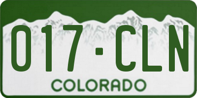 CO license plate 017CLN