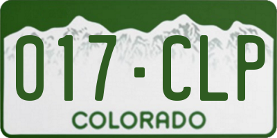 CO license plate 017CLP