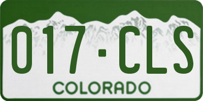 CO license plate 017CLS