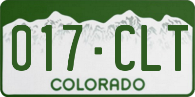 CO license plate 017CLT