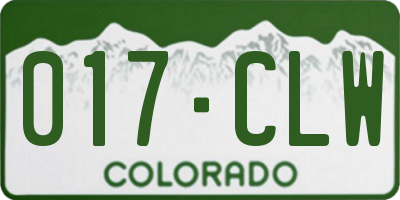 CO license plate 017CLW