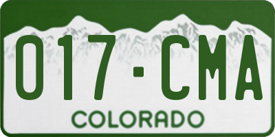 CO license plate 017CMA
