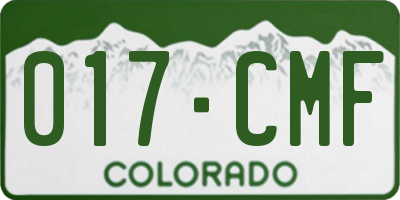 CO license plate 017CMF