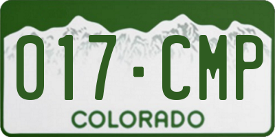 CO license plate 017CMP