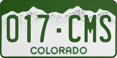 CO license plate 017CMS