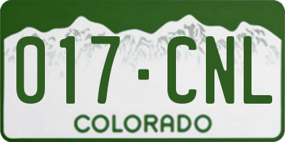CO license plate 017CNL