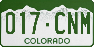 CO license plate 017CNM