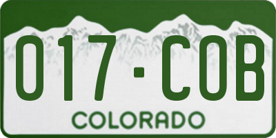 CO license plate 017COB