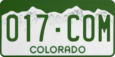 CO license plate 017COM
