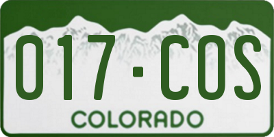 CO license plate 017COS