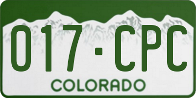 CO license plate 017CPC