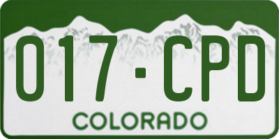 CO license plate 017CPD
